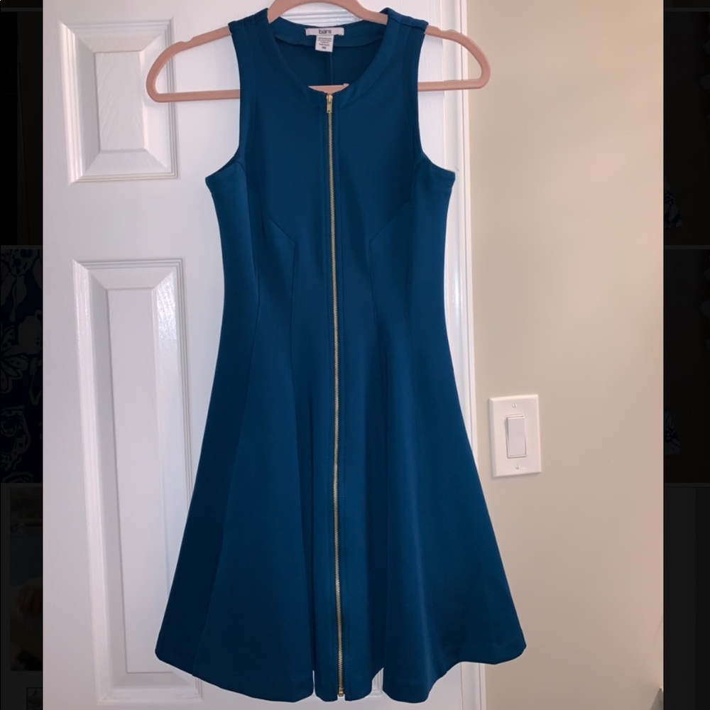 bar III Teal Zip Up Dress